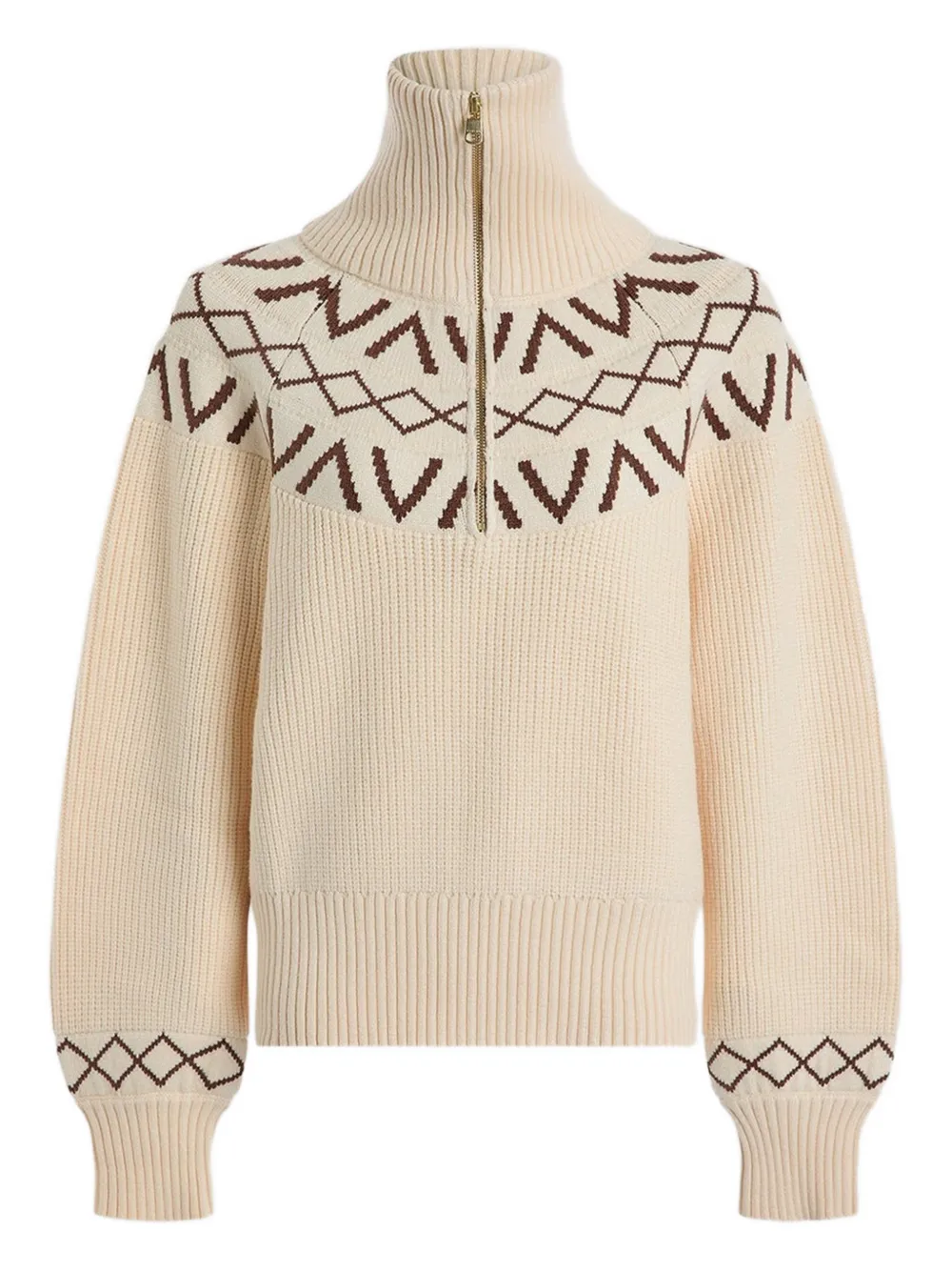 Varley Sigrid fairisle half-zip sweater | Neutrals | Image 1