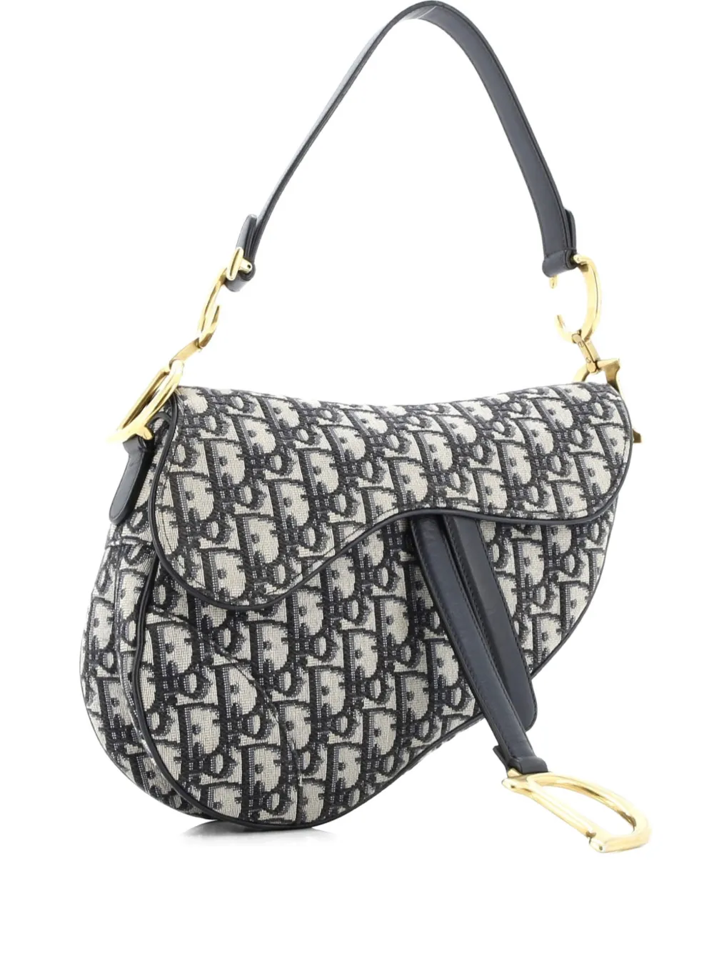 Christian Dior Pre-Owned Saddle Handbag Oblique Canvas Medium shoulder bag - Blu