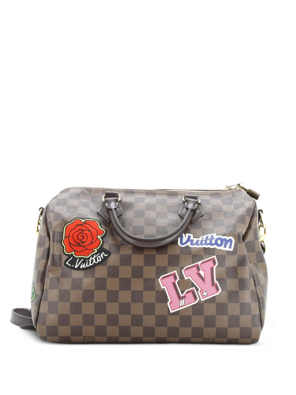 Louis Vuitton Pre-Owned Speedy Bandouliere Bag Limited Edition Patches Damier 30 satchel - Marrone
