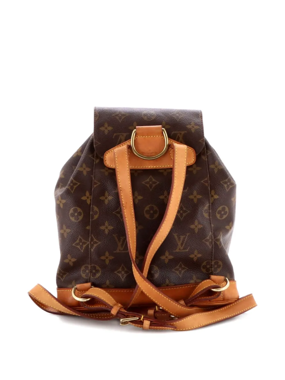 Pre-owned Louis Vuitton Vintage Montsouris Monogram Canvas Mm Backpack In Brown