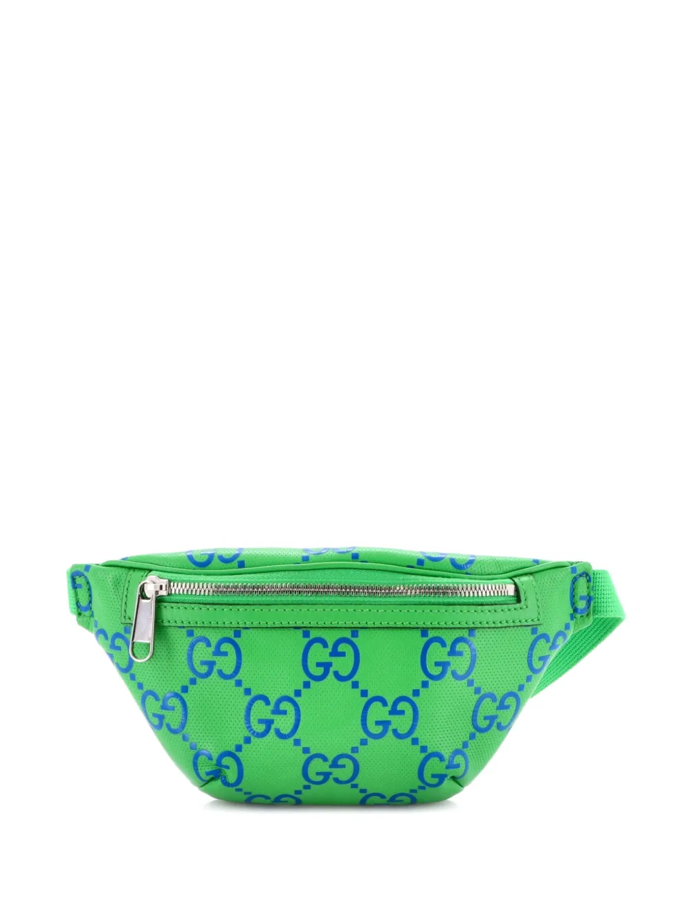 GUCCI Pre-owned Gg Embossed Perforated Leather Small Belt Bag In Blue