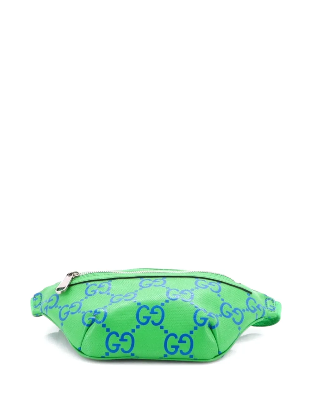 GUCCI Pre-owned Gg Embossed Perforated Leather Small Belt Bag In Blue