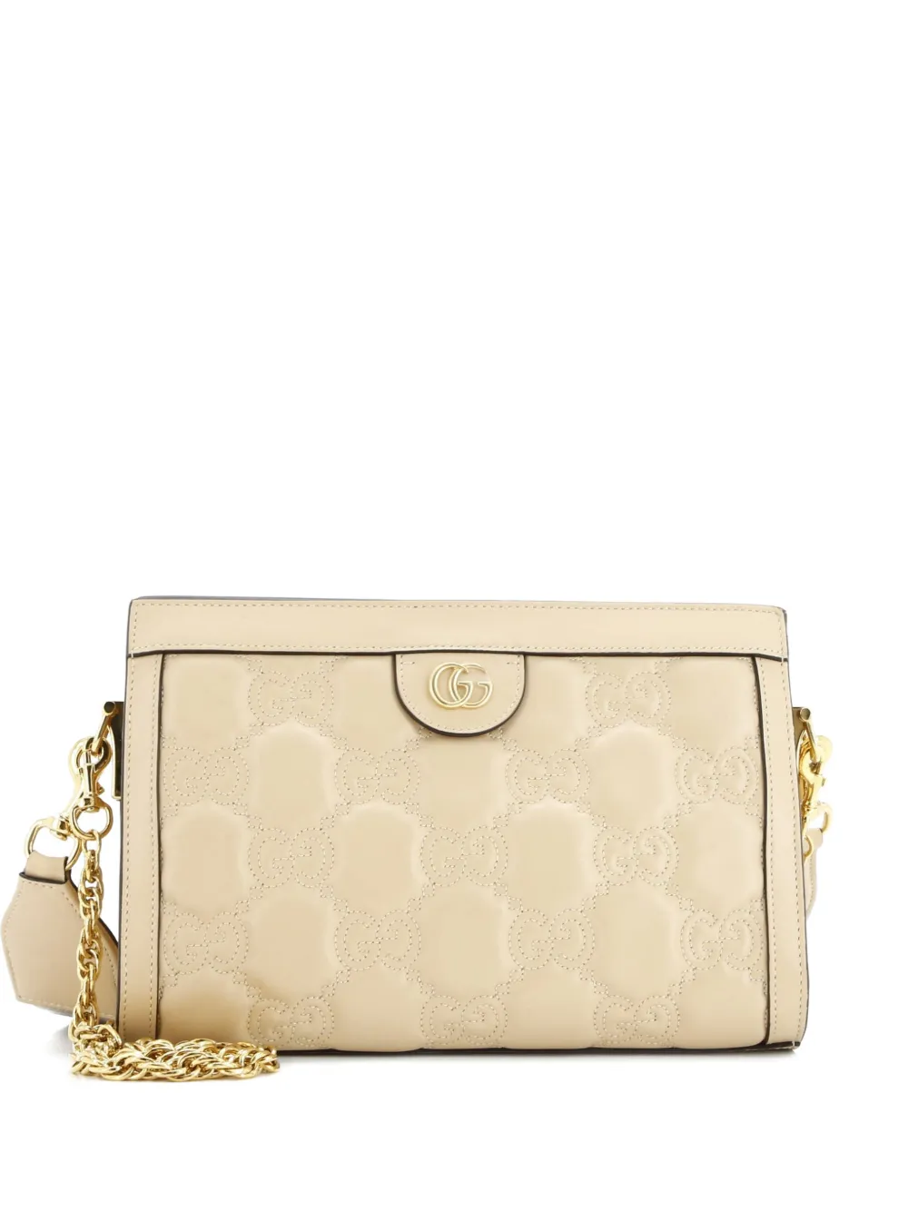 Pre-owned Gucci Gg Gg Matelasse Leather Small Shoulder Bag In Neutral