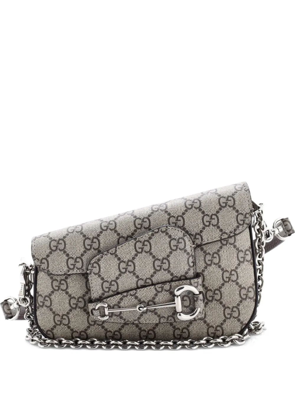 Gucci Pre-Owned Horsebit 1955 Asymmetric GG Coated Canvas Mini shoulder bag - Marrone