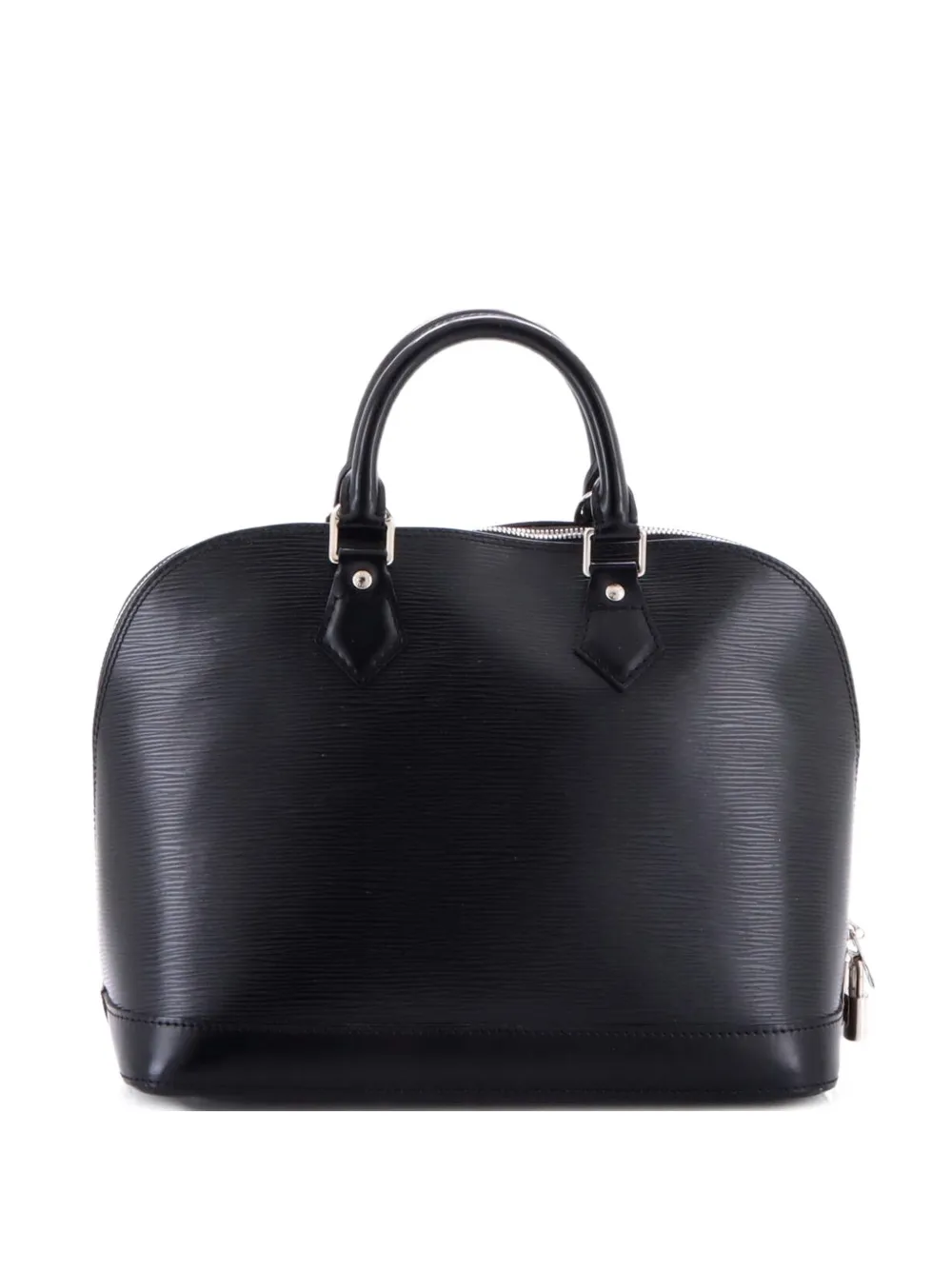 Pre-owned Louis Vuitton Vintage Alma Handbag Epi Leather Pm Satchel In Black