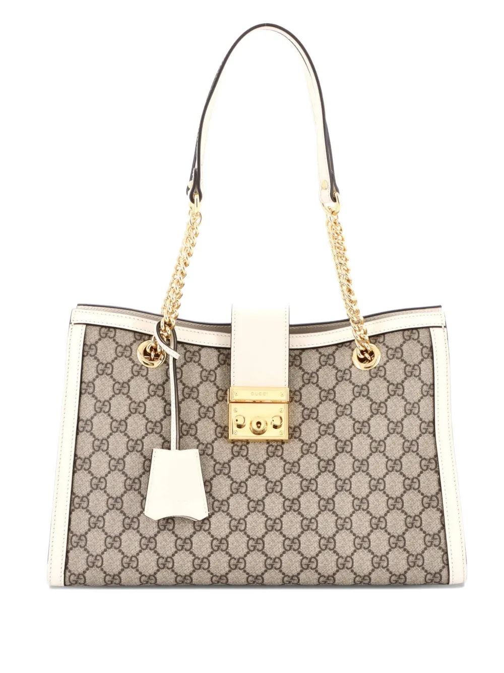Gucci Pre-Owned Padlock Chain GG Coated Canvas with Leather Medium tote bag | marrón | Image 1