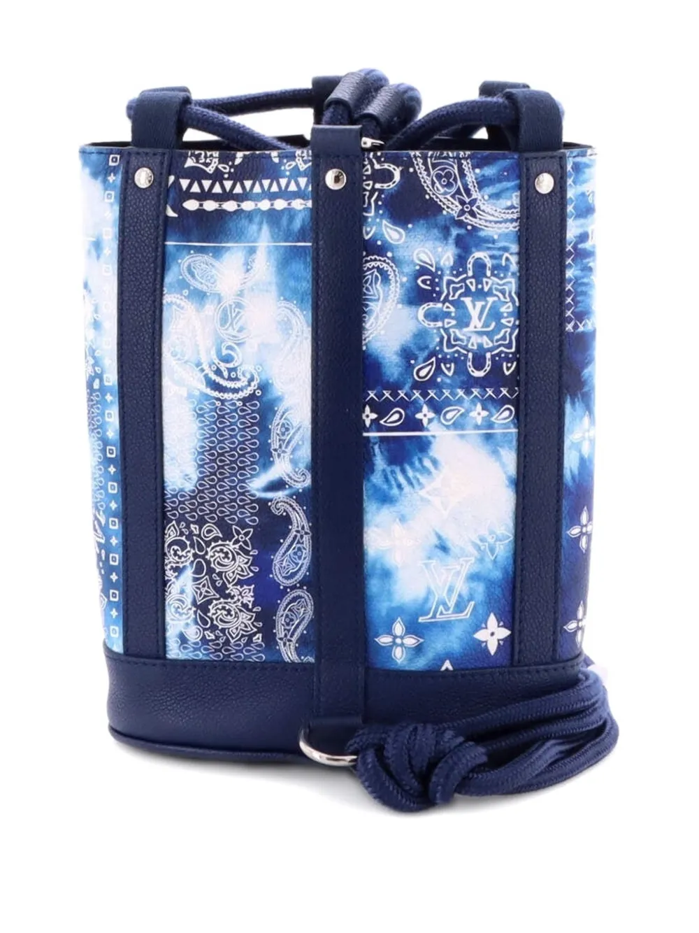 LOUIS VUITTON Pre-owned Randonnee Limited Edition Monogram Bandana Leather Pm Backpack In Blue