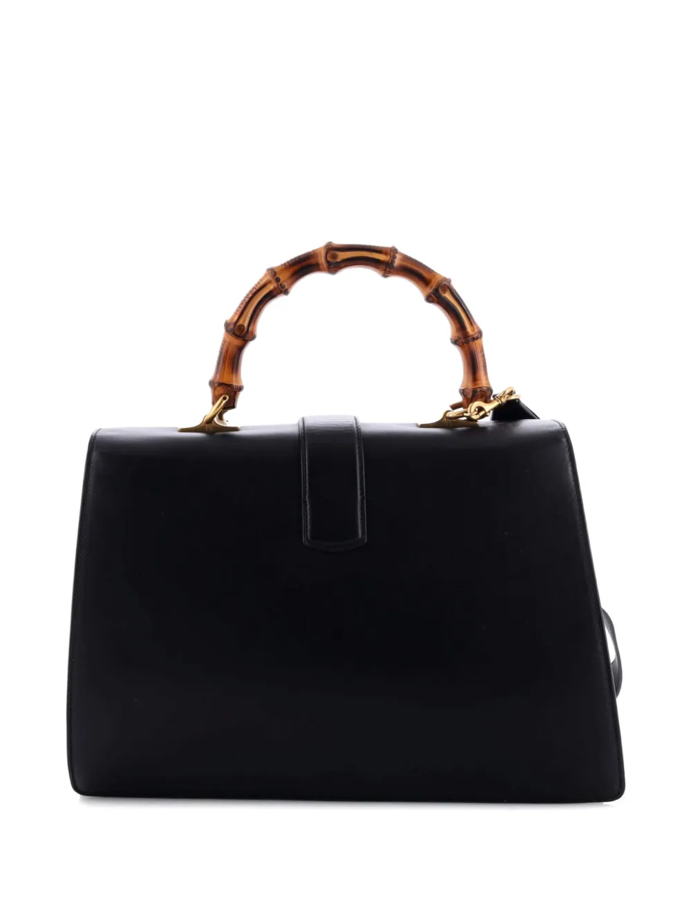 GUCCI Pre-owned Dionysus Bamboo Top Handle Bag Colorblock Leather Large Satchel In Black