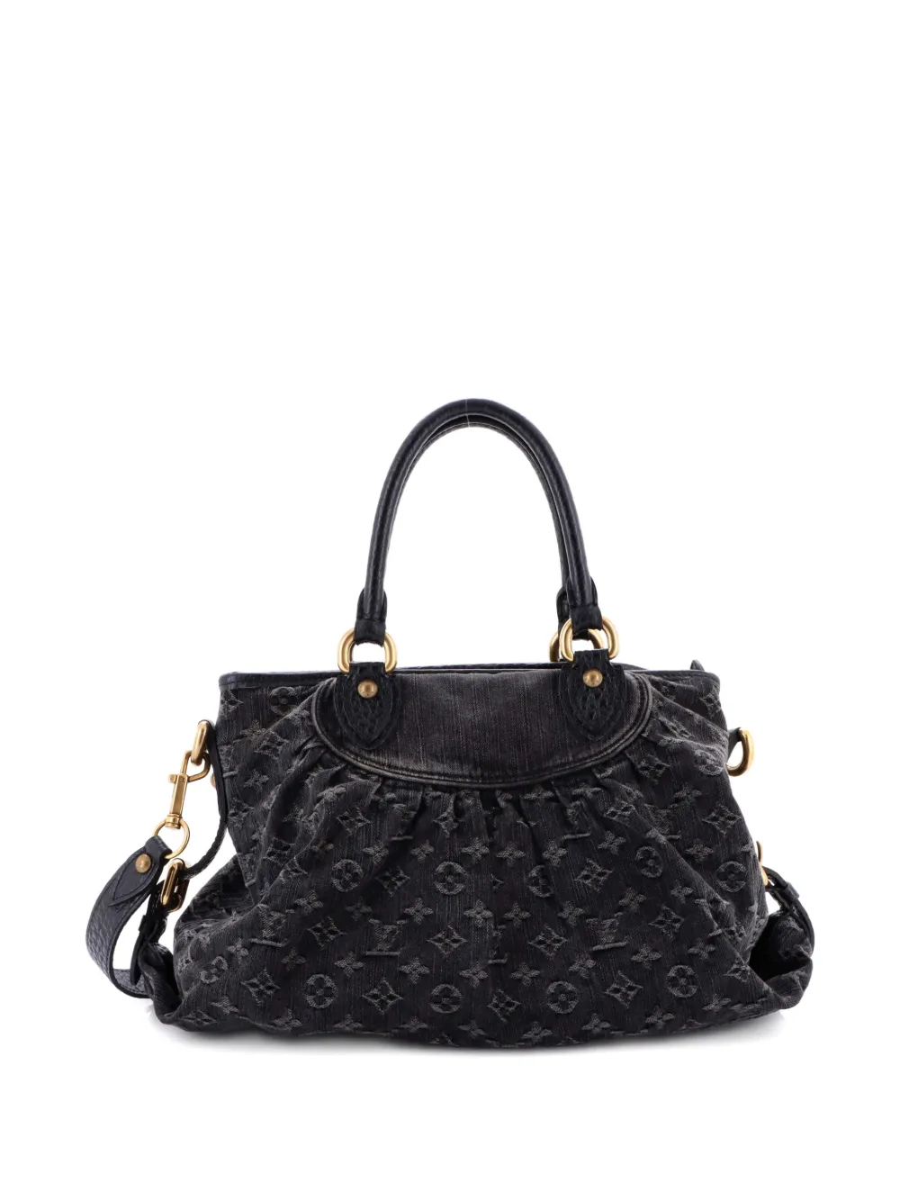 Pre-owned Louis Vuitton Neo Cabby Handbag Denim Mm Tote Bag In Black