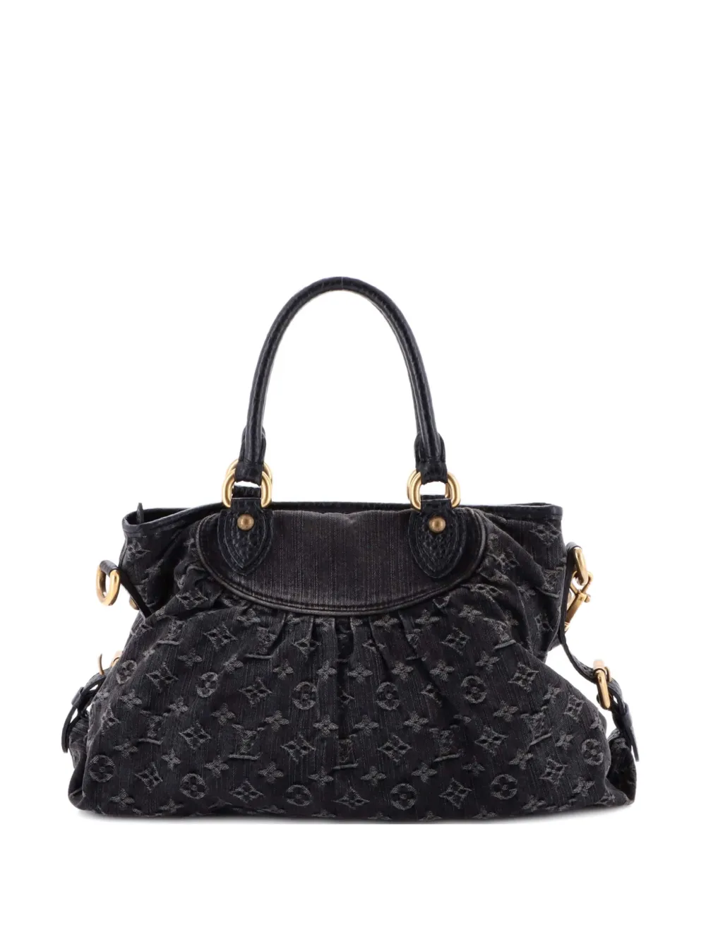 Pre-owned Louis Vuitton Neo Cabby Handbag Denim Mm Tote Bag In Black