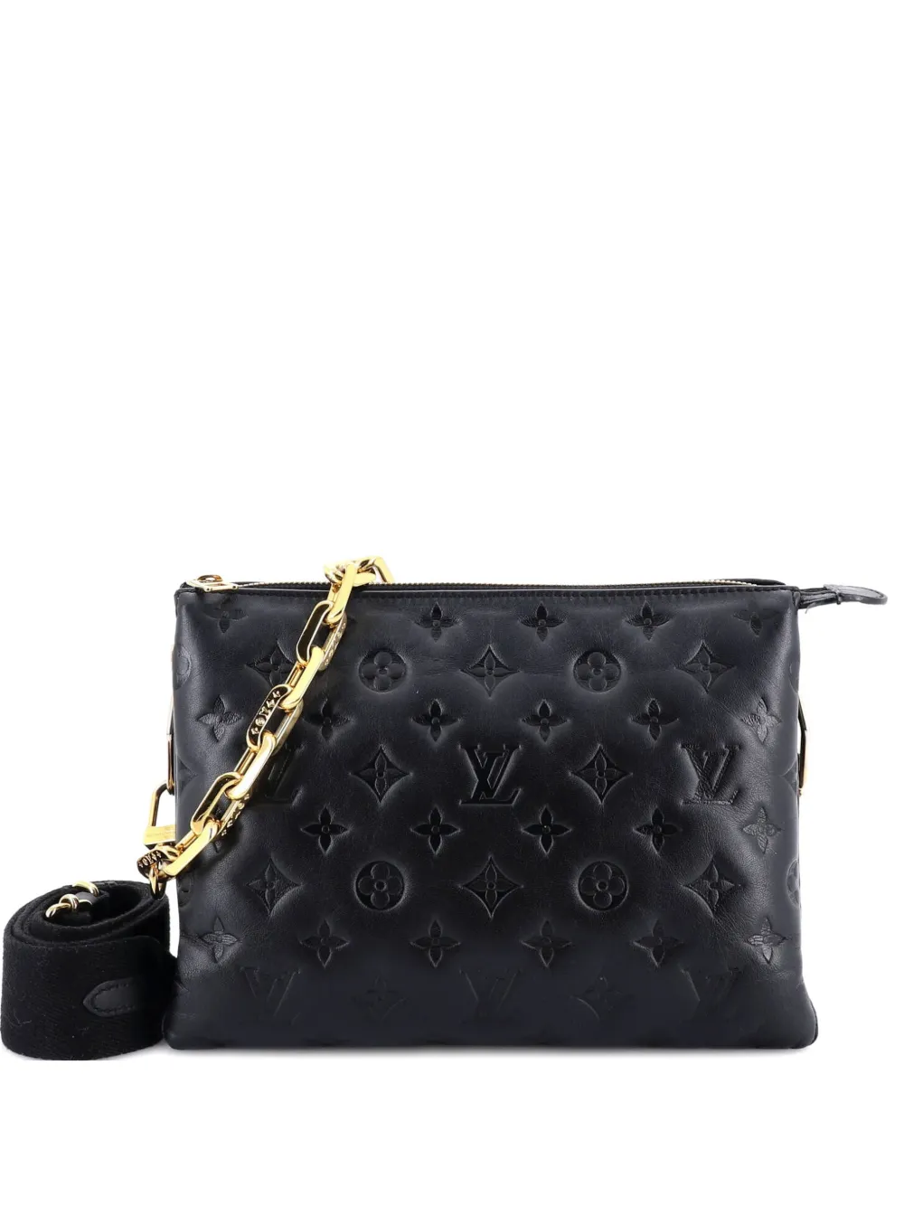 Pre-owned Louis Vuitton Coussin Bag Monogram Embossed Lambskin Pm Crossbody Bag In Black