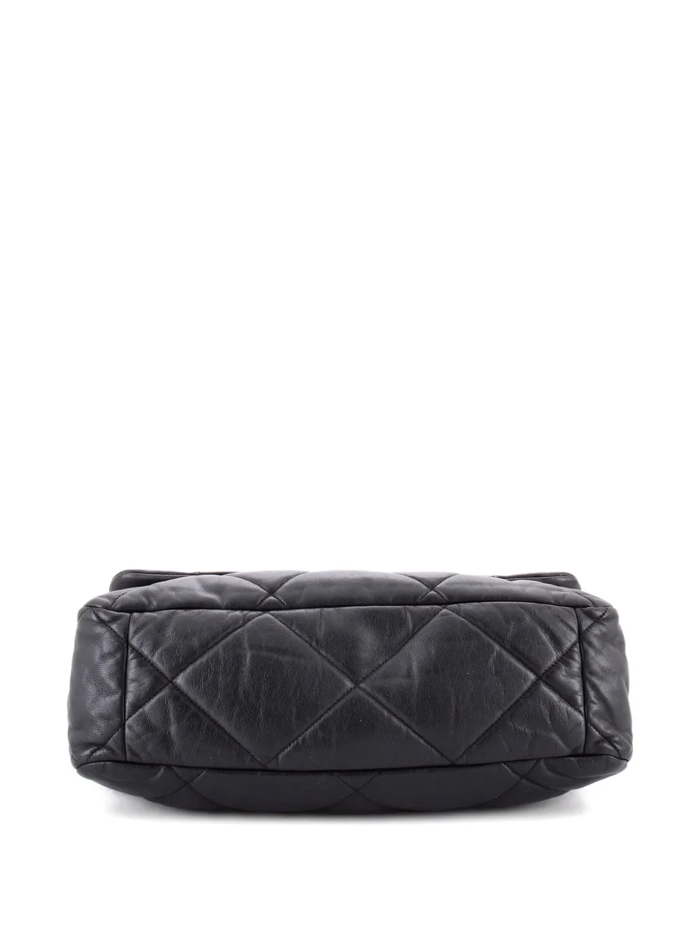 Pre-owned Chanel 19 Flap Bag Quilted Leather Maxi Crossbody Bag In Black