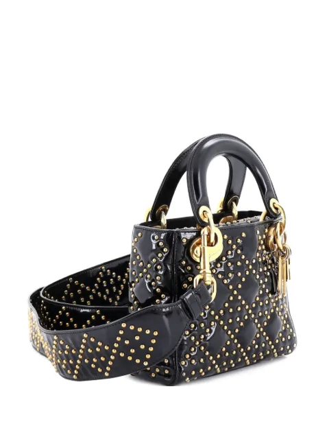 Christian Dior Pre-Owned Supple Lady Dior Bag Cannage Studded Patent Mini tote bag