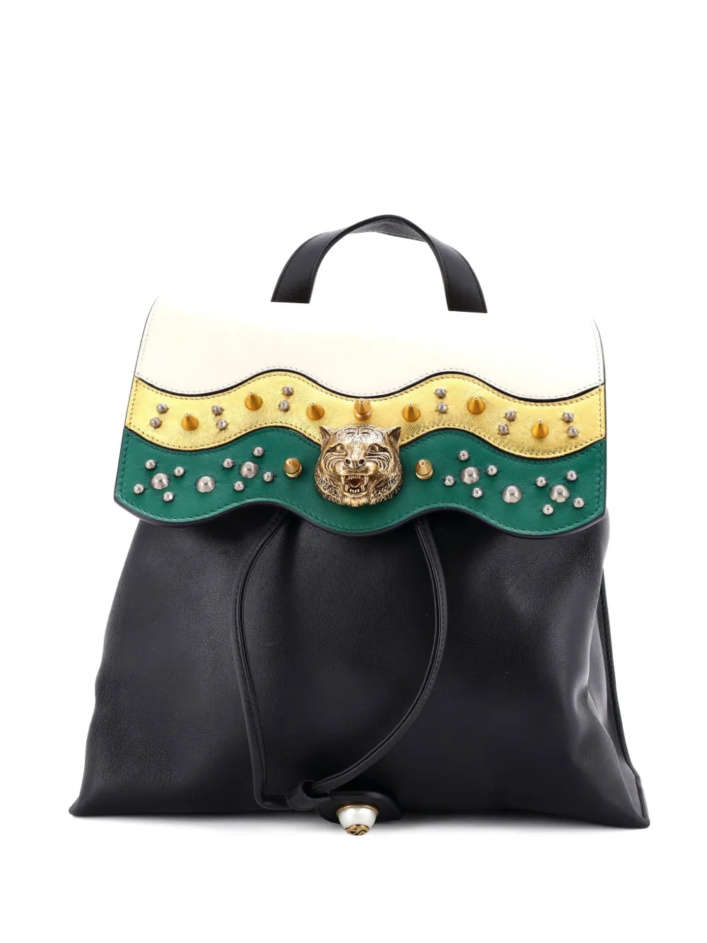 Gucci Pre-Owned Zaino Animalier Malin medio in pelle con borchie - Nero