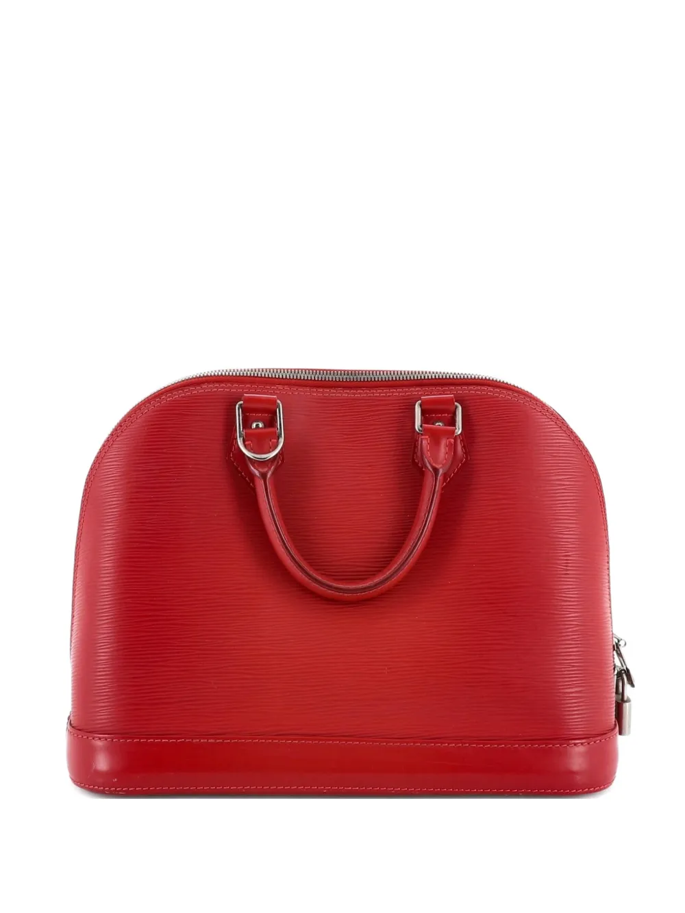 Pre-owned Louis Vuitton Alma Handbag Epi Leather Pm Satchel In Red