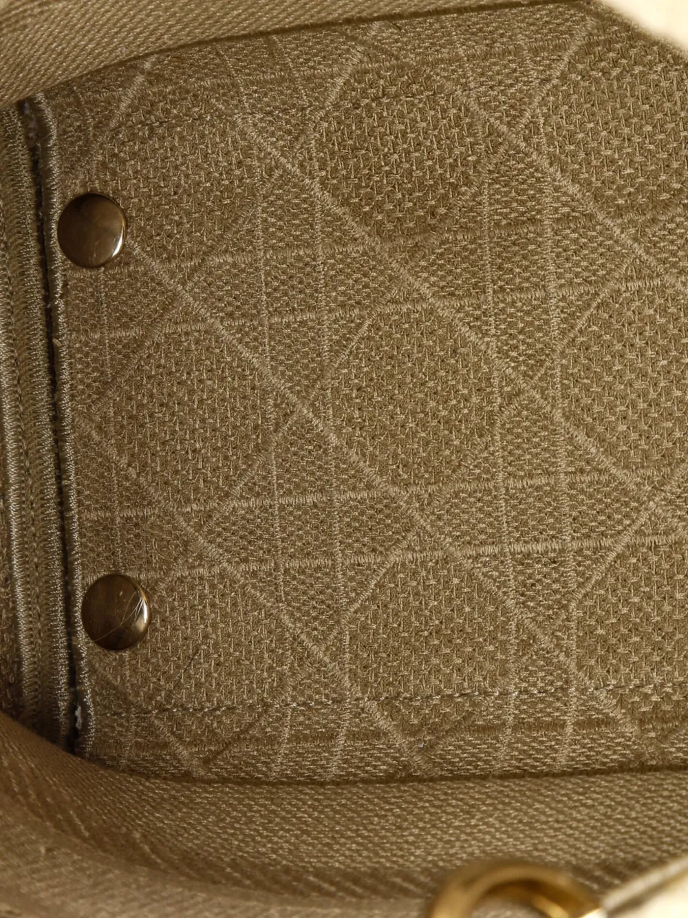 DIOR Pre-owned Lady D-lite Bag Cannage Embroidered Canvas Medium Satchel In Neutral