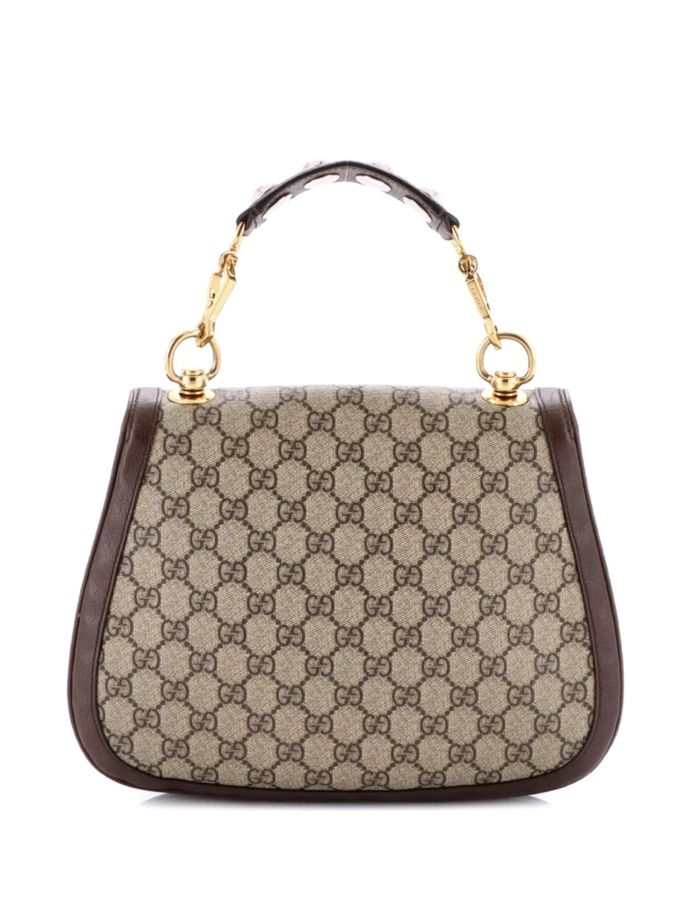 GUCCI Pre-owned Blondie Nm Top Handle Bag Gg Coated Canvas Medium Satchel In Brown