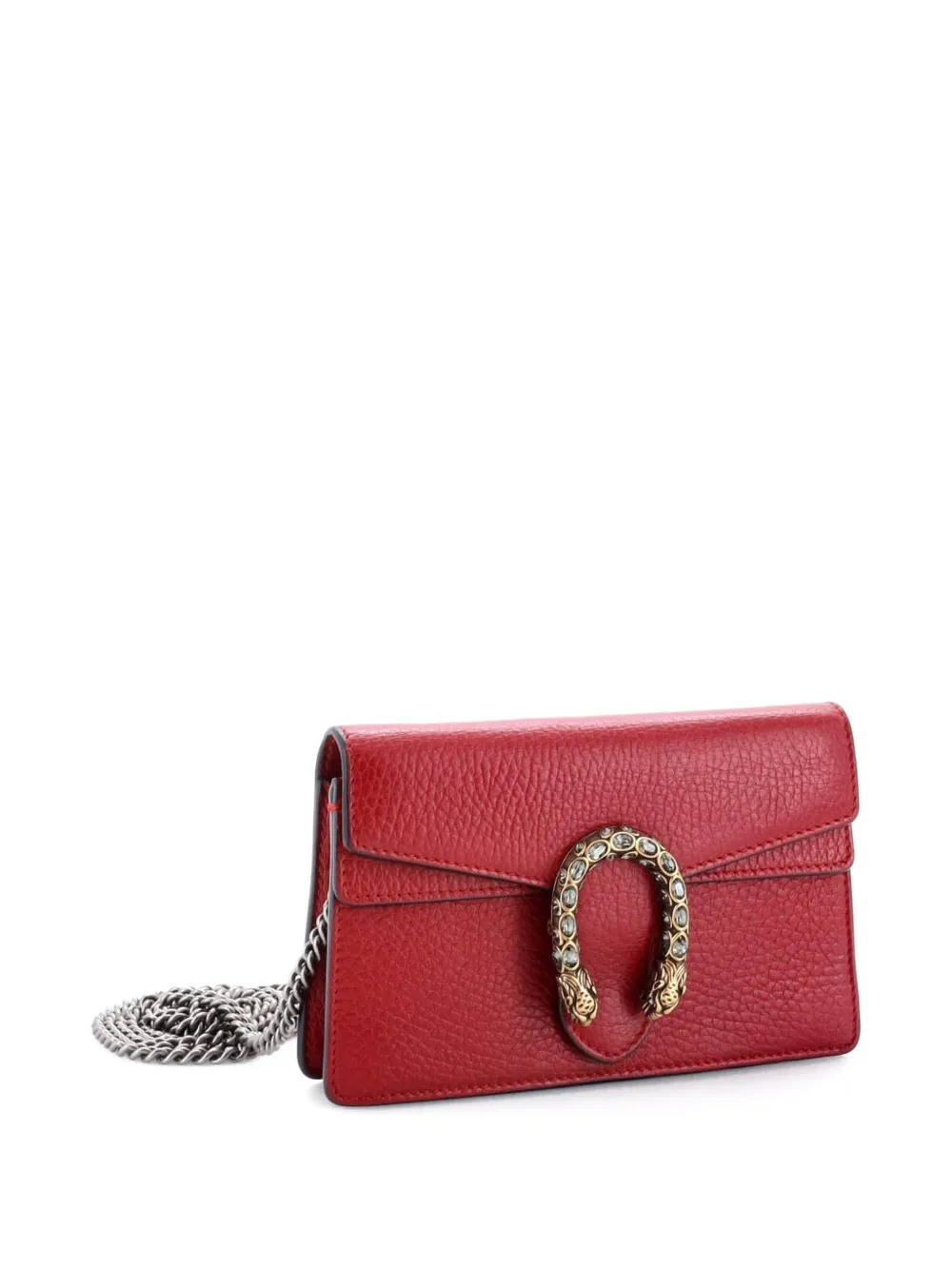 Pre-owned Gucci Dionysus Bag Leather Super Mini Clutch Bag In Red