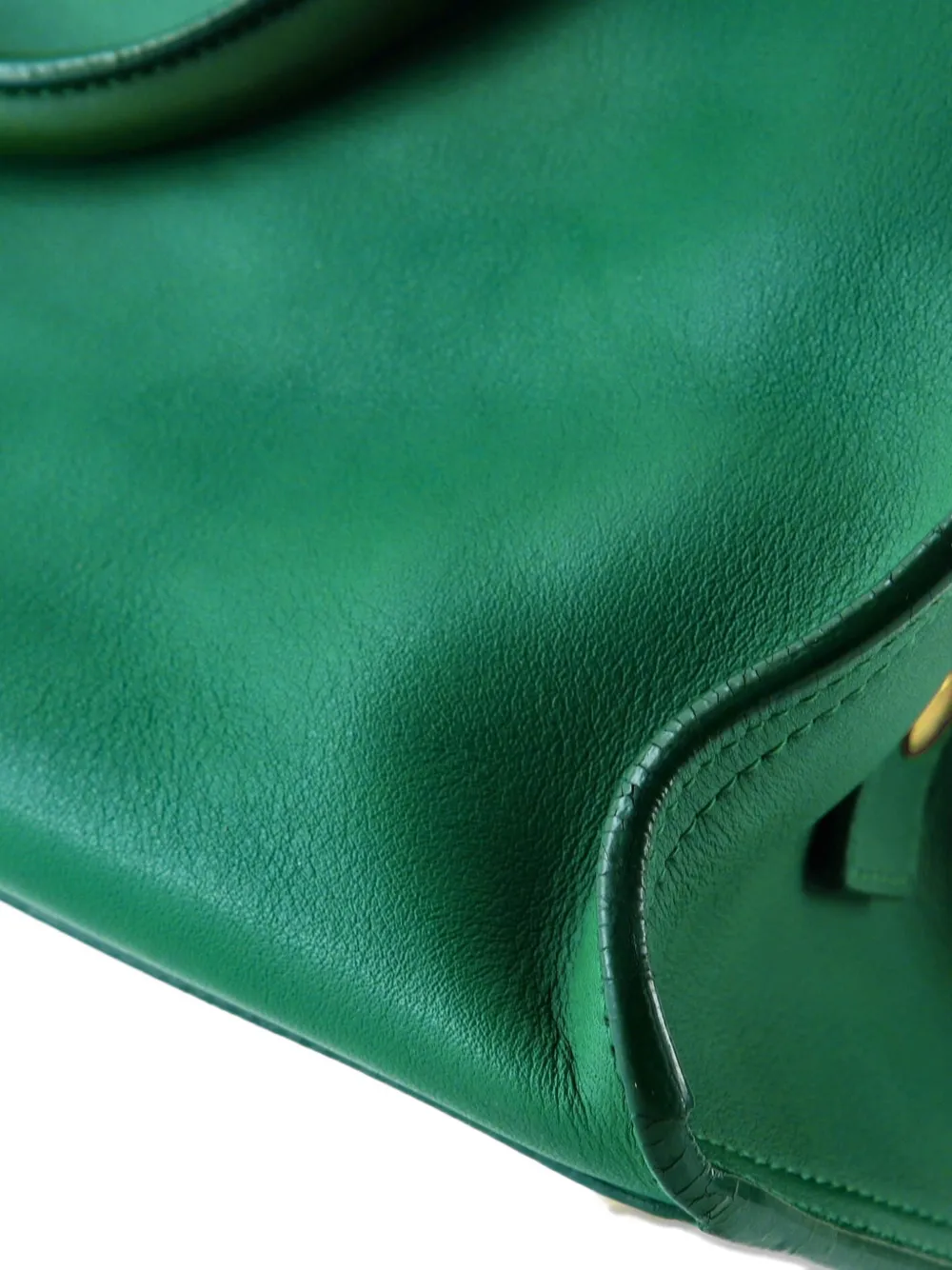 SAINT LAURENT Pre-owned Classic Y Cabas Leather Small Satchel In Green