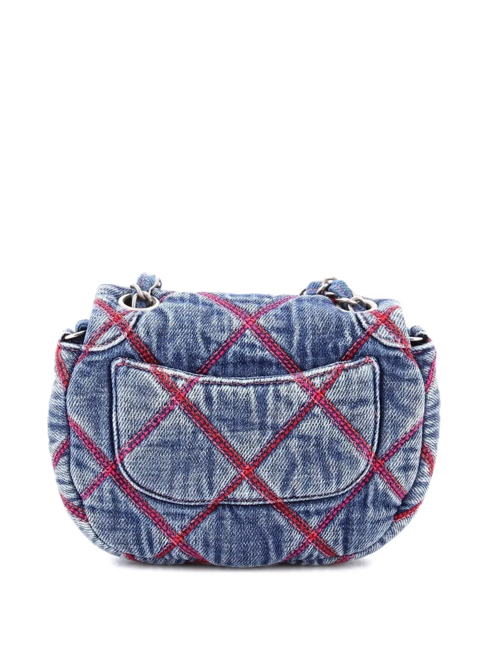 CHANEL Pre-owned Coco Beach Messenger Bag Quilted Denim Mini Crossbody Bag In Blue