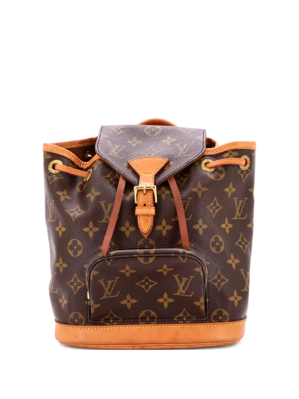 Pre-owned Louis Vuitton Vintage Montsouris Monogram Canvas Pm Backpack In Brown