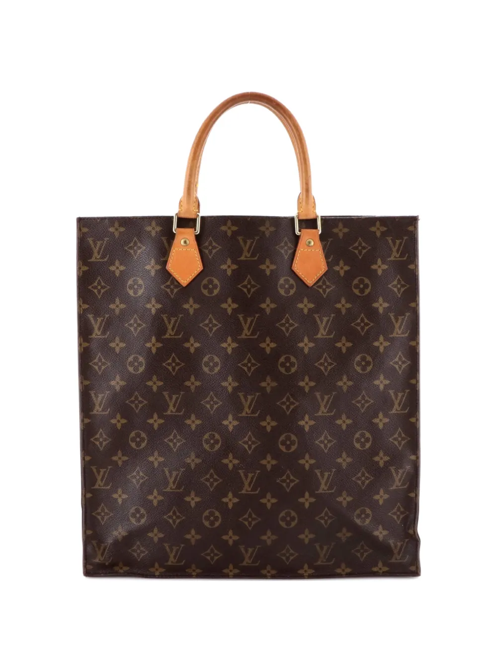 Pre-owned Louis Vuitton Sac Plat Bag Monogram Canvas Tote Bag In Brown