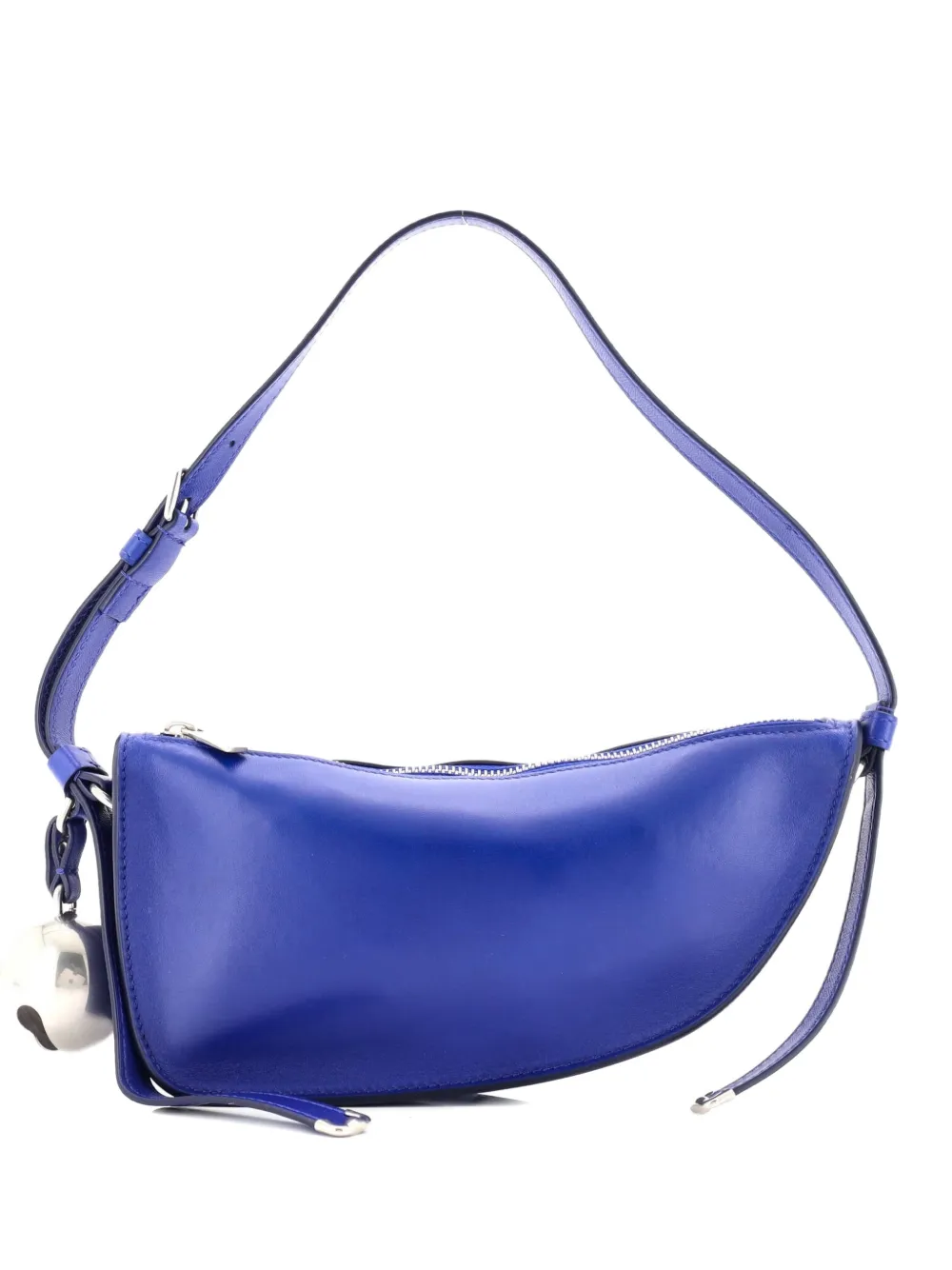 Pre-owned Burberry Shield Sling Shoulder Bag Leather Mini Crossbody Bag In Blue