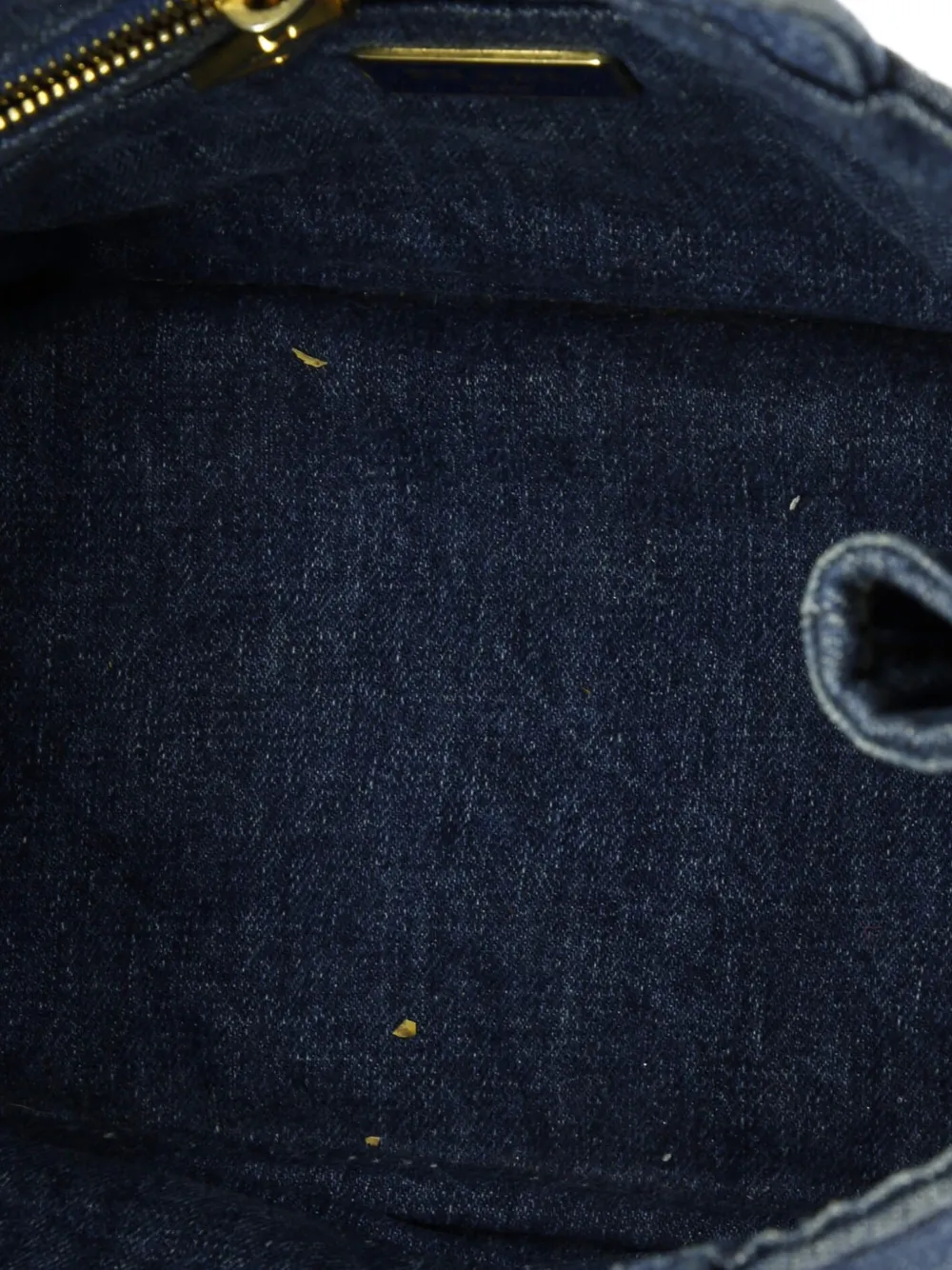 Pre-owned Prada Canapa Convertible Denim Mini Tote Bag In Blue