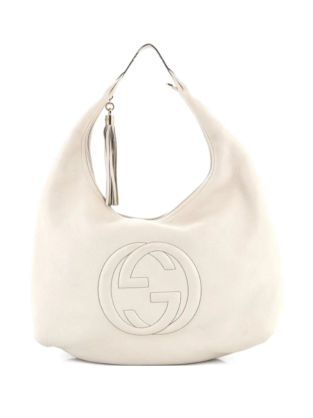 Pre-owned Gucci Soho Leather Large Hobo Bag In Neutral