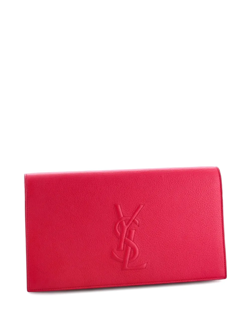 SAINT LAURENT Pre-owned Belle De Jour Leather Large Clutch Bag In Pink