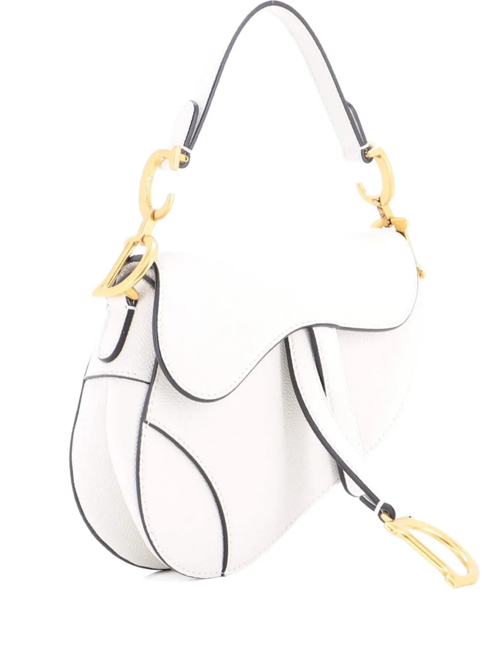 Christian Dior Pre-Owned Saddle Handbag Leather Mini shoulder bag - Bianco