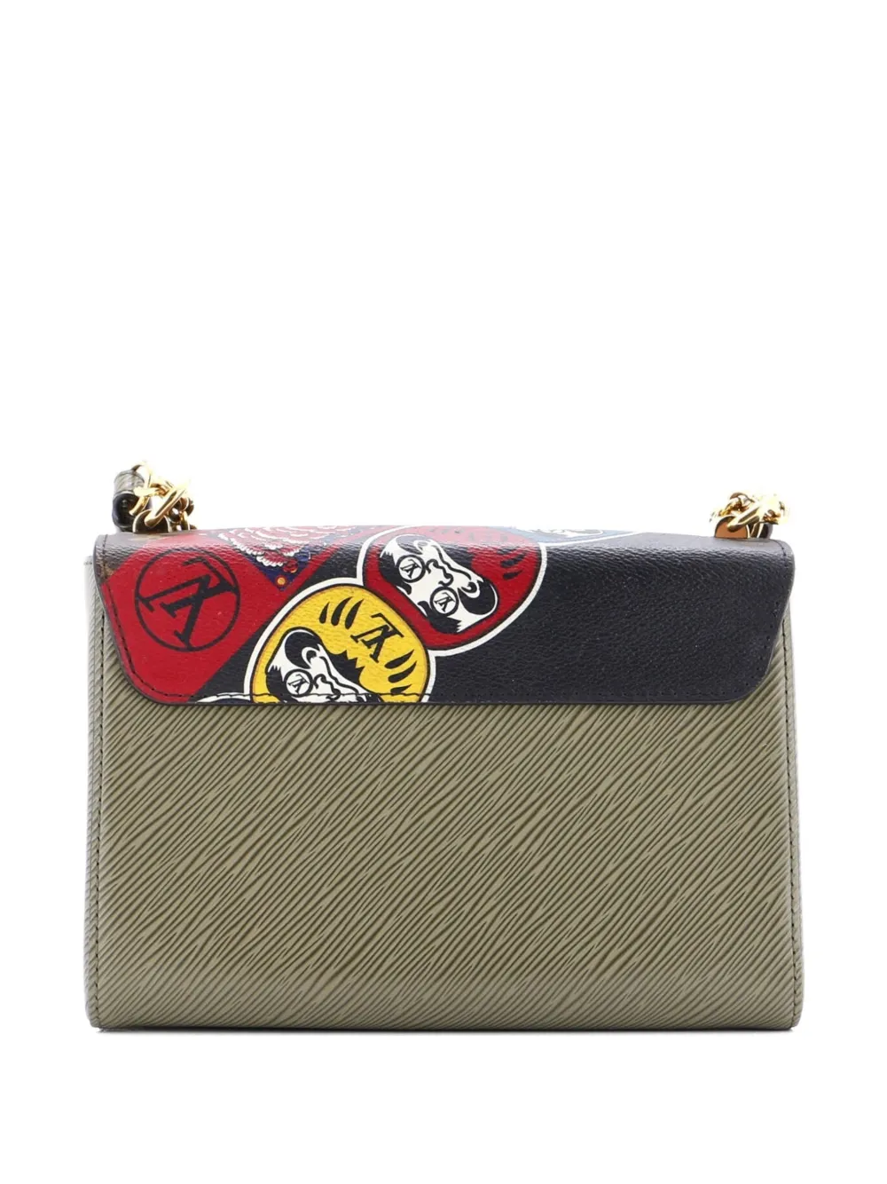 Pre-owned Louis Vuitton Twist Handbag Limited Edition Kabuki Stickers Monogram Canvas And Epi Leather Mm Shoulder Bag In Green