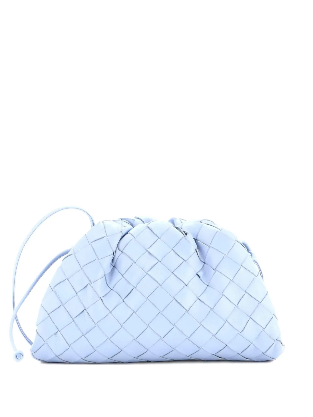 Pre-owned Bottega Veneta The Pouch Intrecciato Nappa Mini Crossbody Bag In Blue