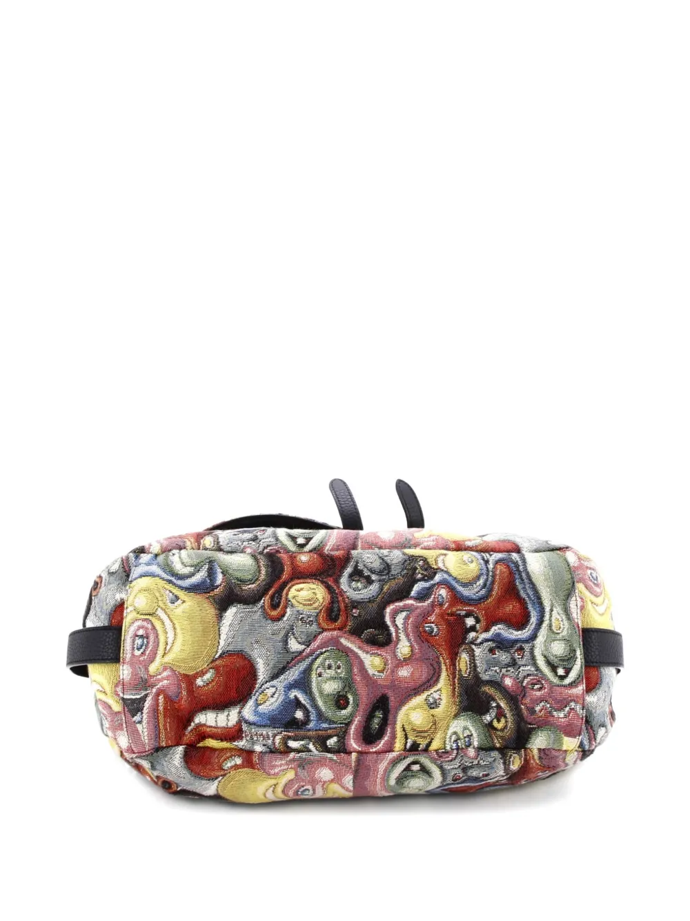 DIOR Pre-owned Kenny Scharf Saddle Soft Bag Jacquard Printed Canvas Crossbody Bag In Multi