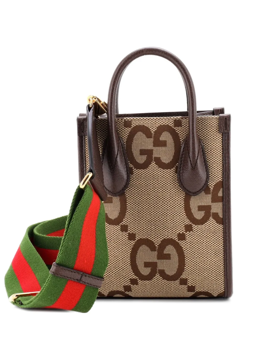 Gucci Pre-Owned Vertical Tote Jumbo GG Canvas Mini crossbody bag - Marrone