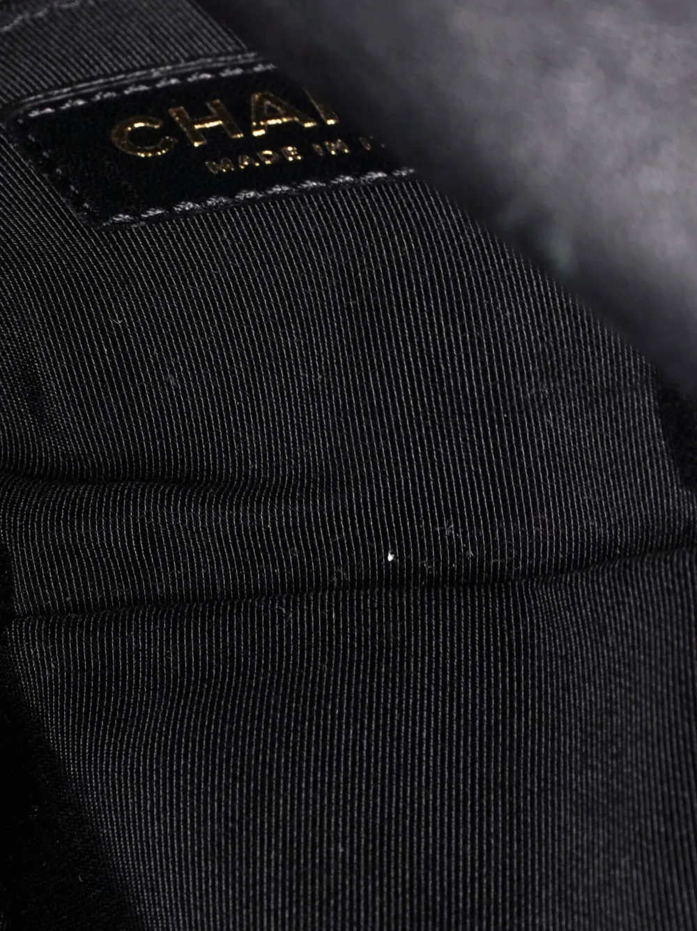 Pre-owned Chanel Double Flap Waist Bag Chevron Sheepskin Belt Bag In Black