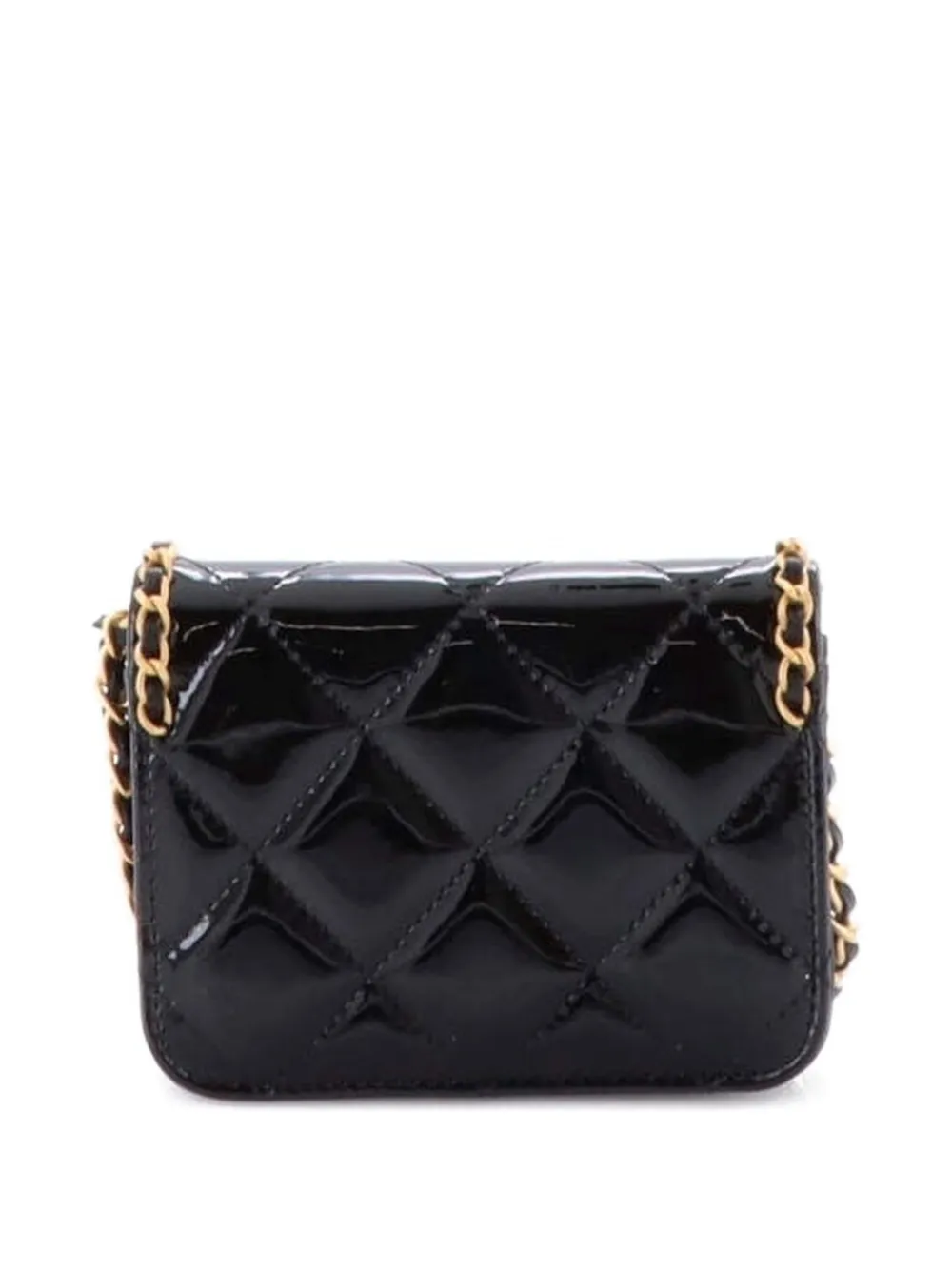 Heart Chain Flap Bag Quilted Patent Mini Crossbody Bag