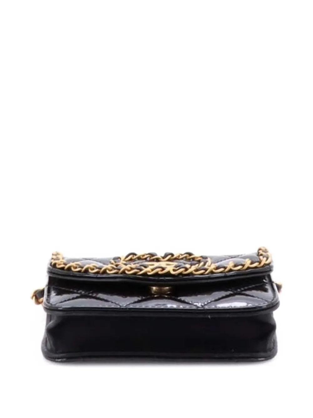 Heart Chain Flap Bag Quilted Patent Mini Crossbody Bag