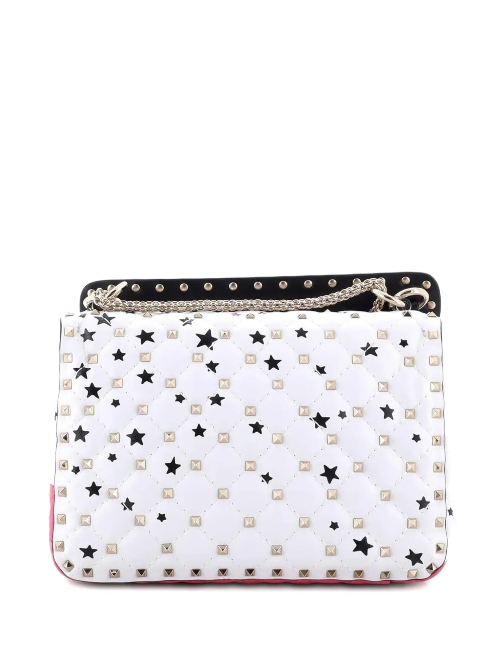  Valentino Garavani Pre-owned Rockstud Spike Flap Bag Quilted Leather Medium Crossbody Bag - Multicolour 