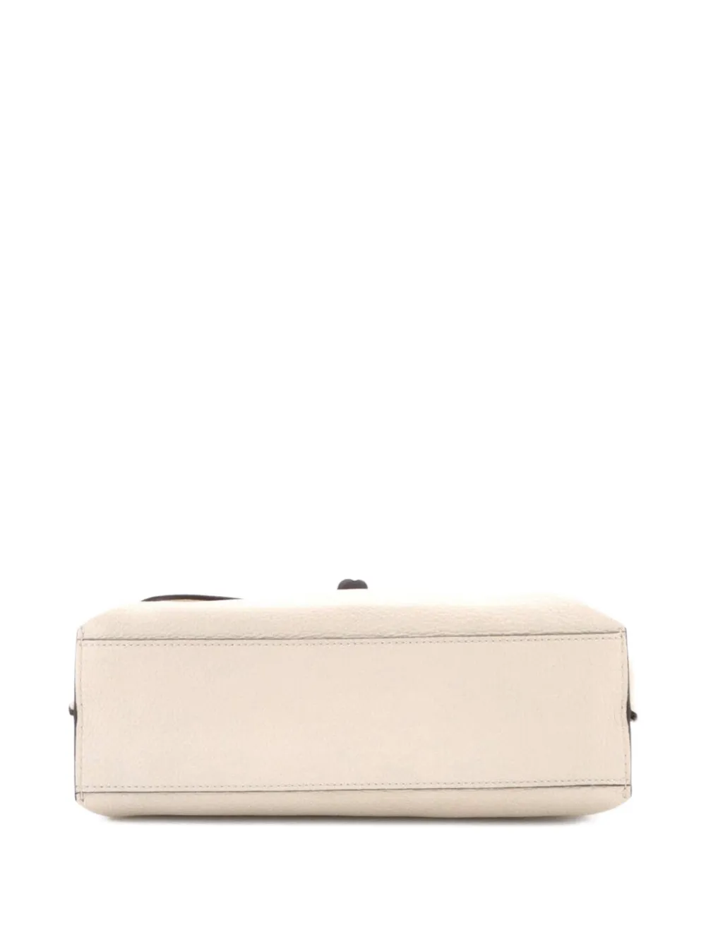 Pre-owned Gucci Bamboo Daily Top Handle Bag Leather Small Satchel In Neutral