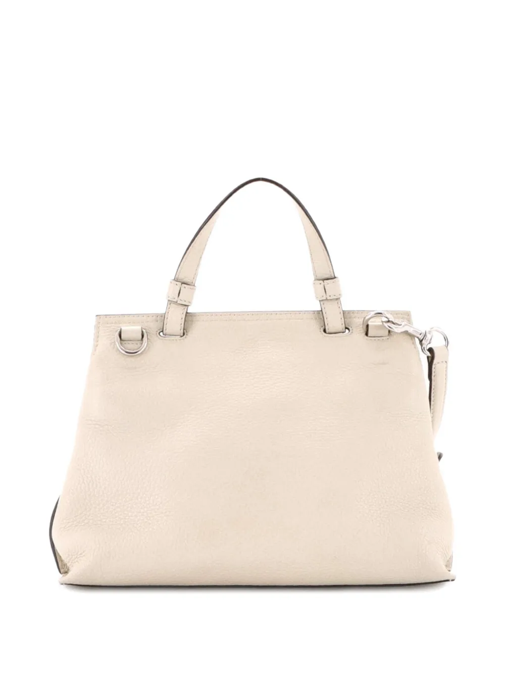 Pre-owned Gucci Bamboo Daily Top Handle Bag Leather Small Satchel In Neutral