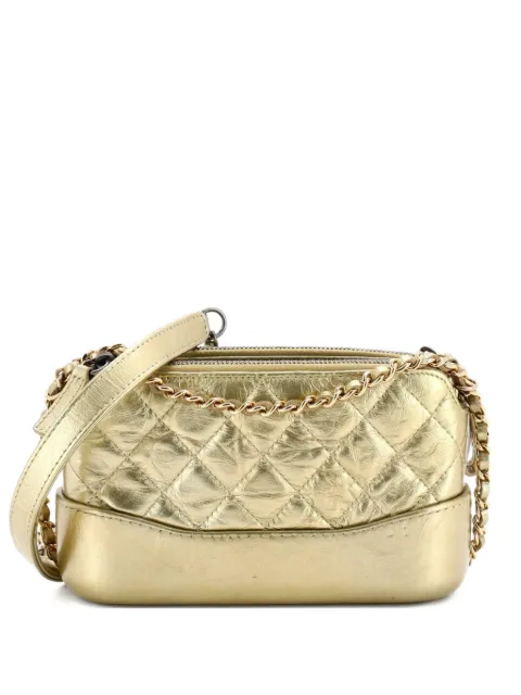 CHANEL Pre-Owned Gabrielle Double Zip with Chain Quilted Aged Calfskin clutch bag