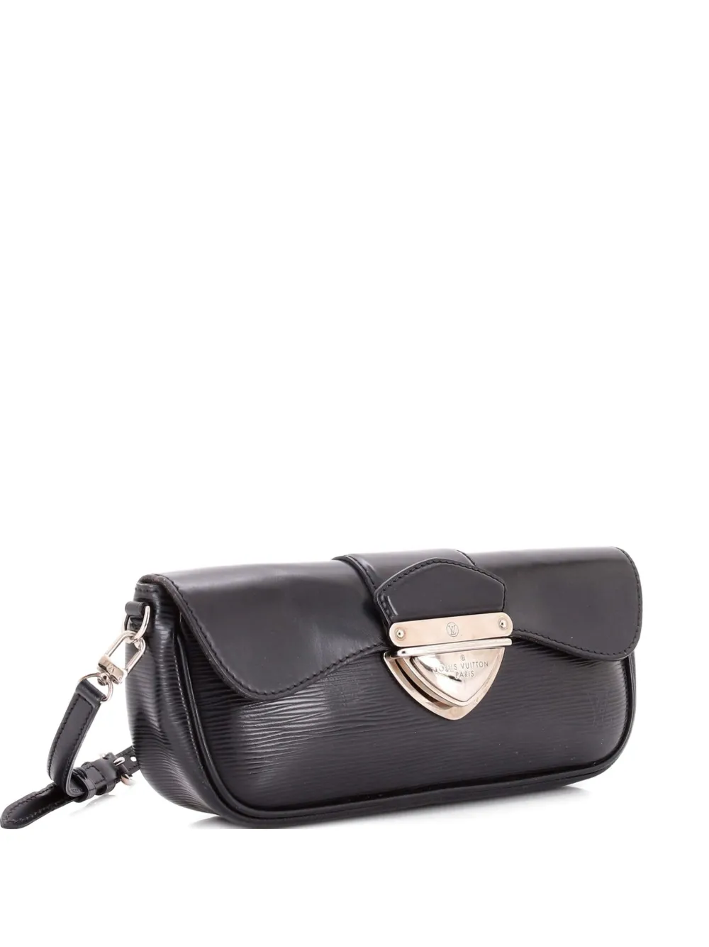 Pre-owned Louis Vuitton Montaigne Epi Leather Clutch Bag In Black