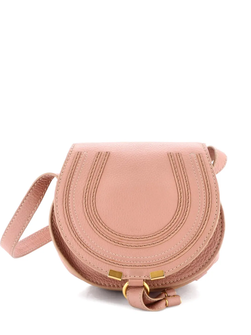 Pre-owned Chloé Marcie Leather Small Crossbody Bag In Pink