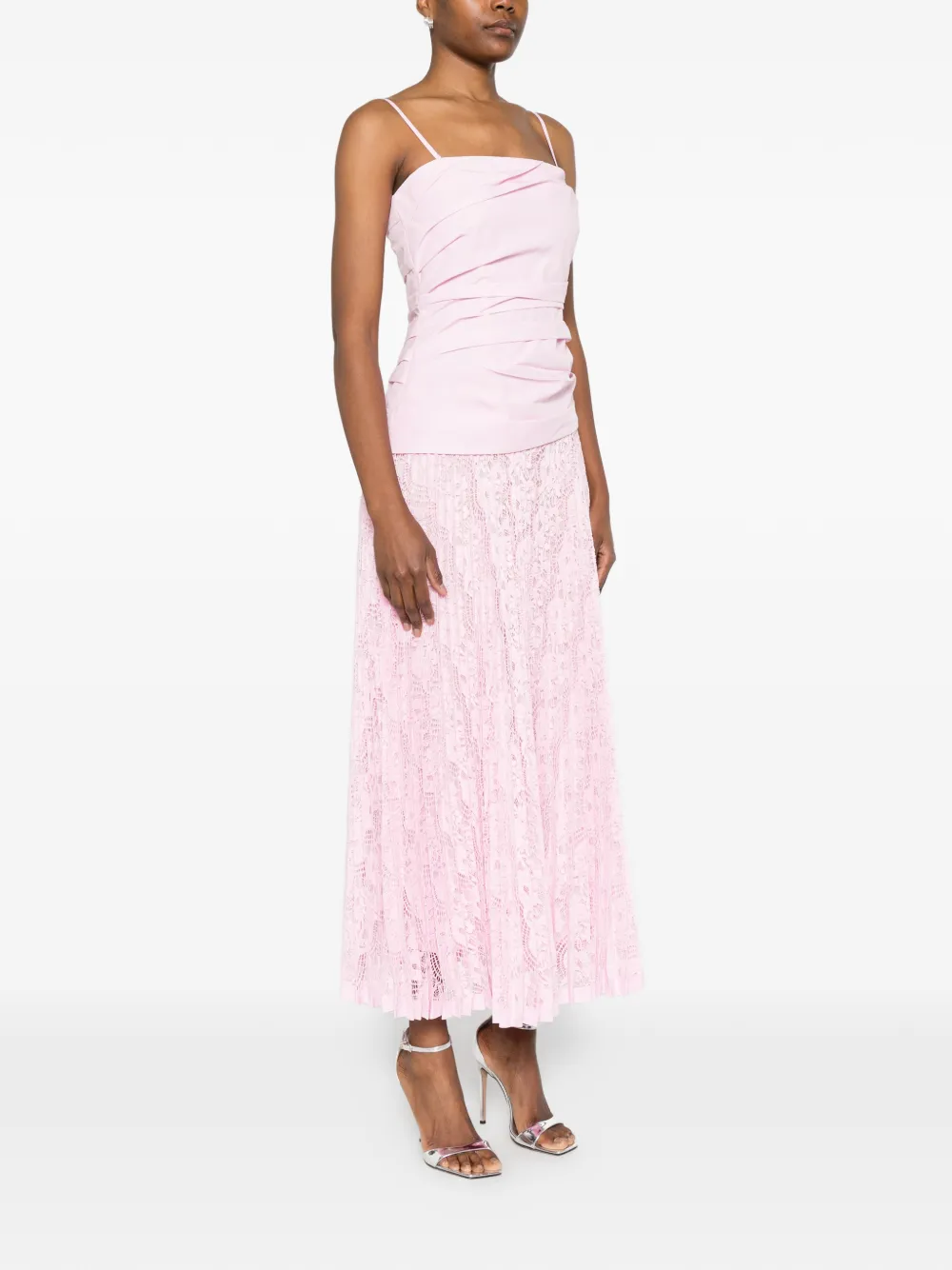 SIMKHAI Annalise kanten midi-jurk Roze
