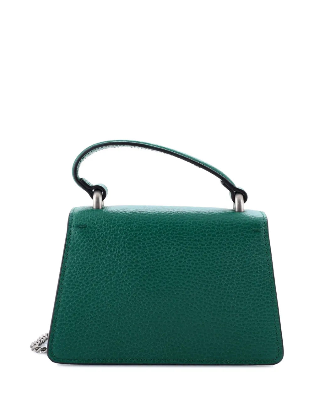 GUCCI Pre-owned Dionysus Top Handle Bag Leather With Crystals Mini Satchel In Green