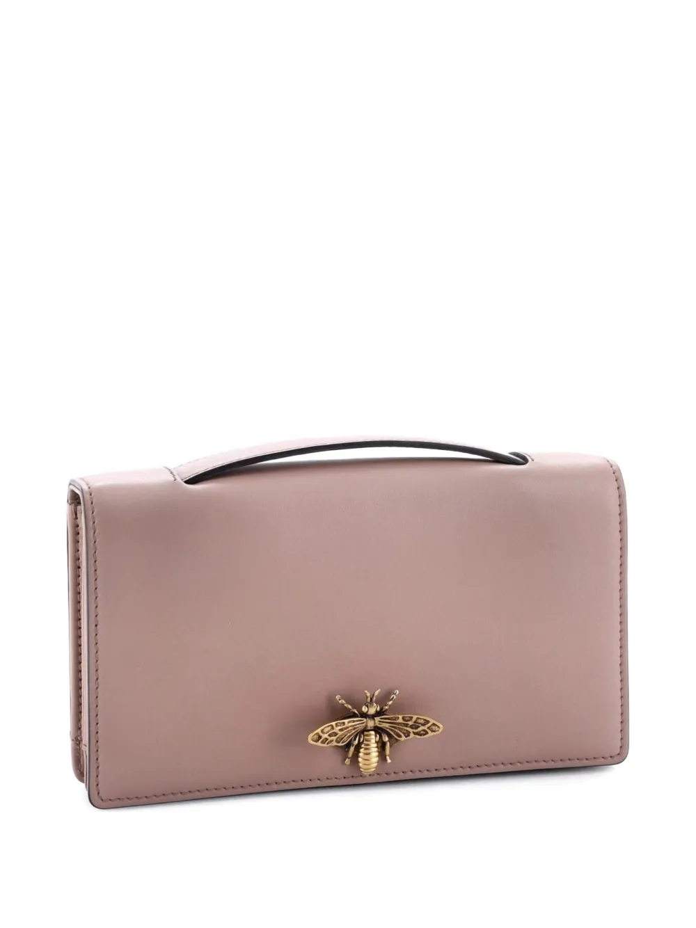 DIOR Pre-owned Bee Leather Clutch Bag In Neutral