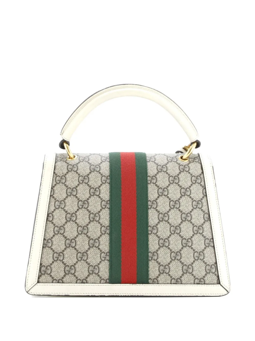 GUCCI Pre-owned Queen Margaret Top Handle Bag Gg Coated Canvas With Leather Small Satchel In Brown