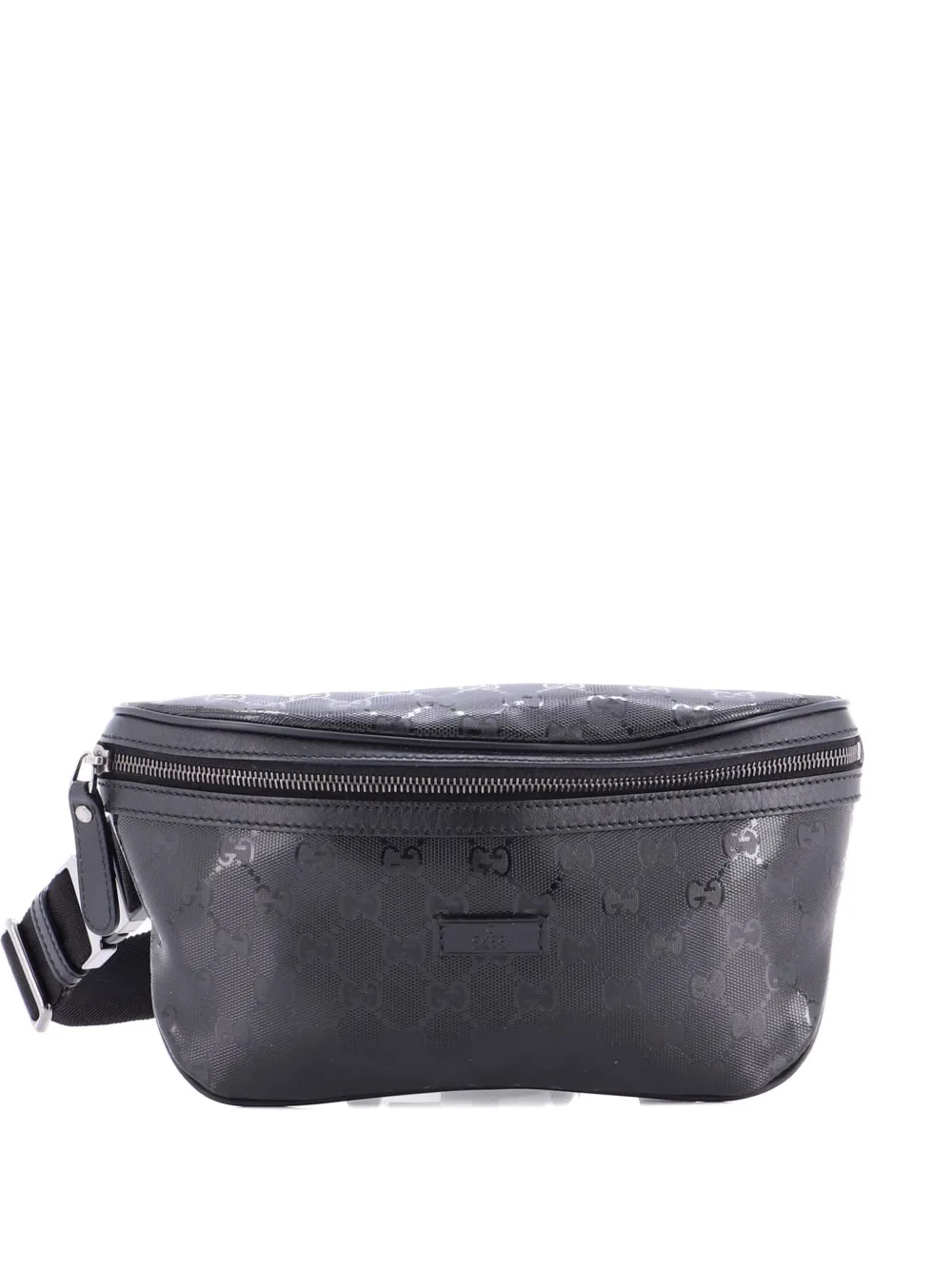 Pre-owned Gucci Gg Imprime Medium Belt Bag In Black