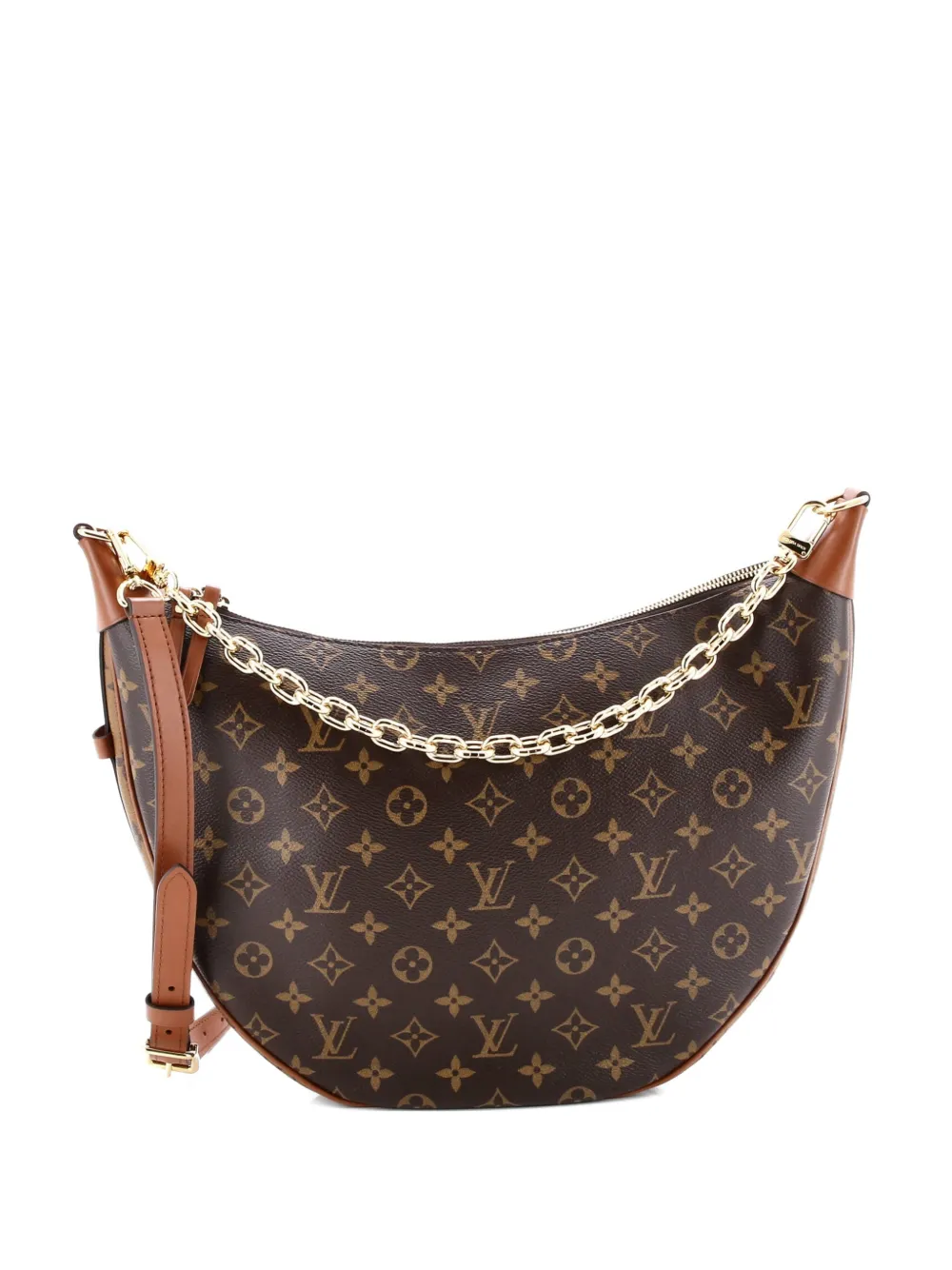 Pre-owned Louis Vuitton Loop Reverse Monogram Canvas Hobo Bag In Brown